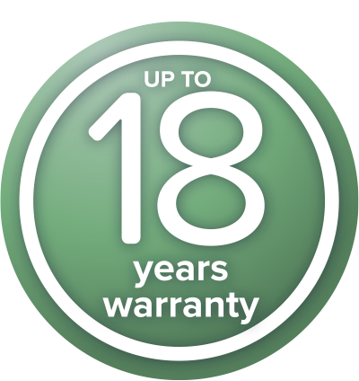 Up to 18 year warranty icon